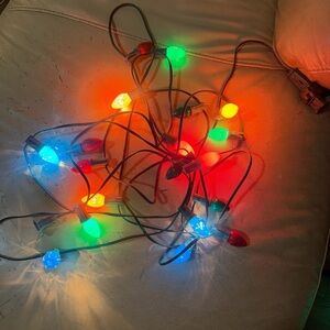 Vintage 80s 90s Colorful String Lights Color Christmas Strand Lighting Cord